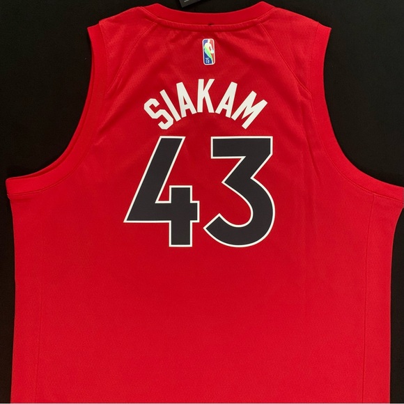 NWT Nike Pascal Siakam Toronto Raptors 43 Red Icon Swingman Jersey Youth XL 75th - Picture 2 of 9